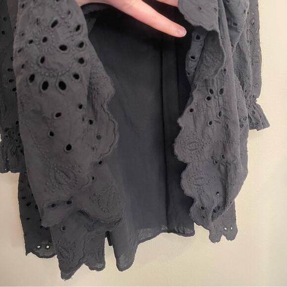 Eloquii Eyelet Easy Mini Dress in Black 14 - Picture 10 of 12